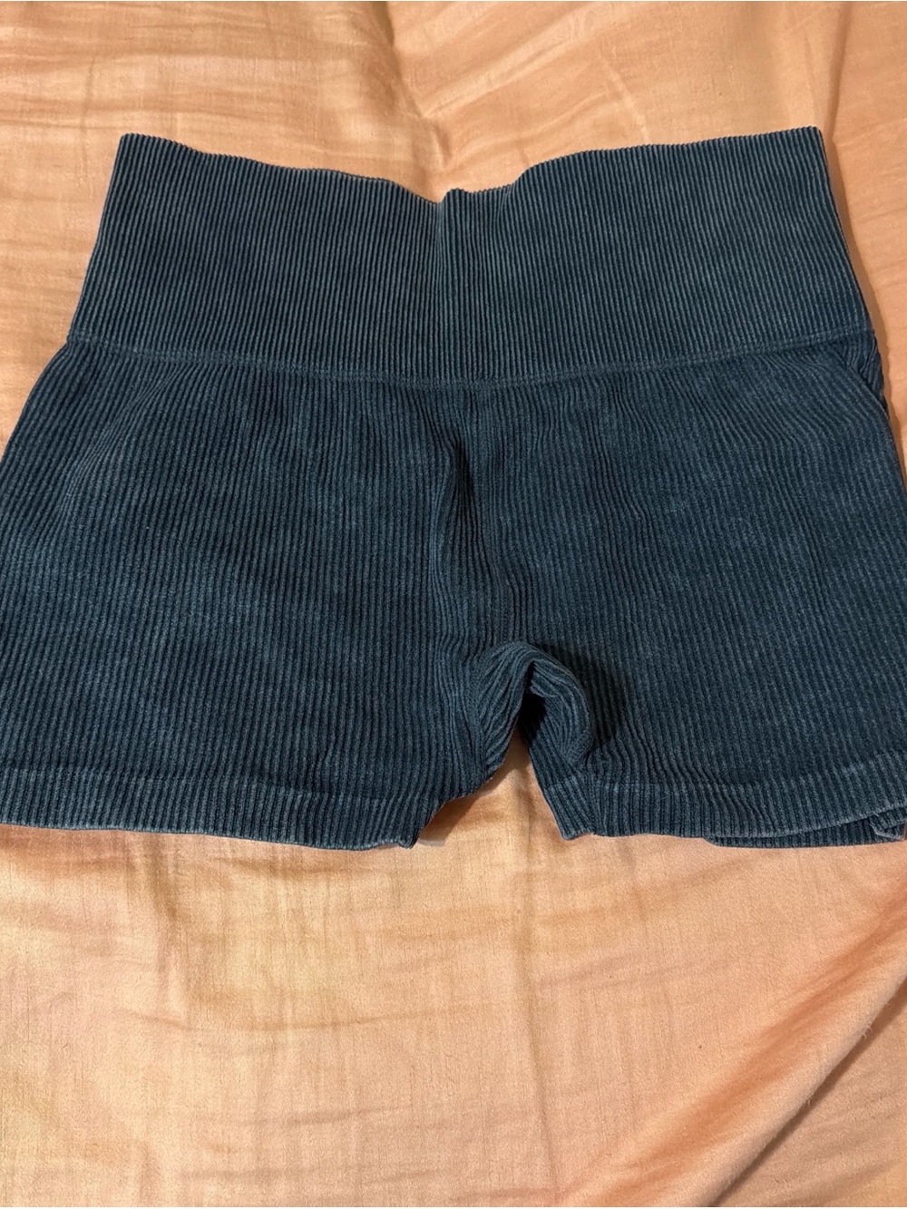 High-Waist Ribbed Women’s Shorts - Charcoal